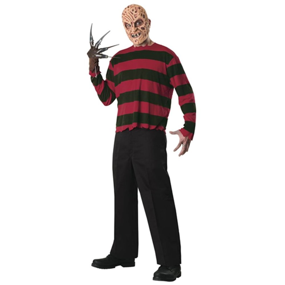 Rubie's Adult Freddy Krueger Mask and Printed Shirt Halloween Costume Men's XL